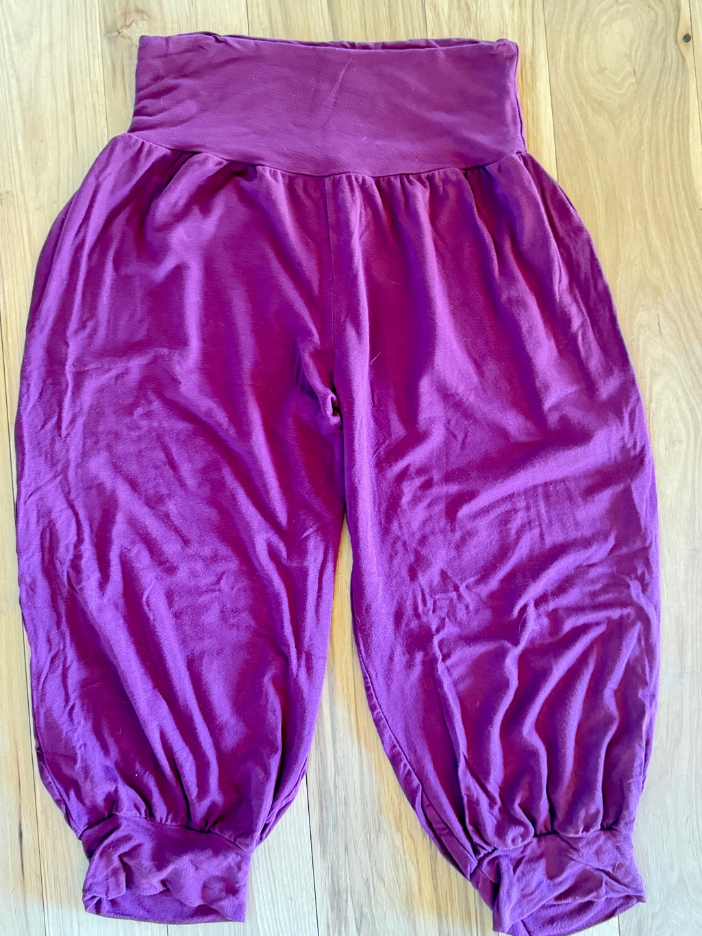 Women’s Purple Harem Pants - Soft Pull-On Bottoms